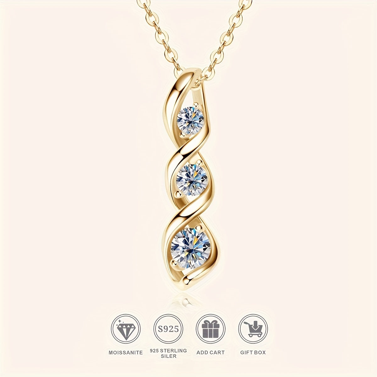 S925 Silver Moissanite Hexagram Pendant Necklace