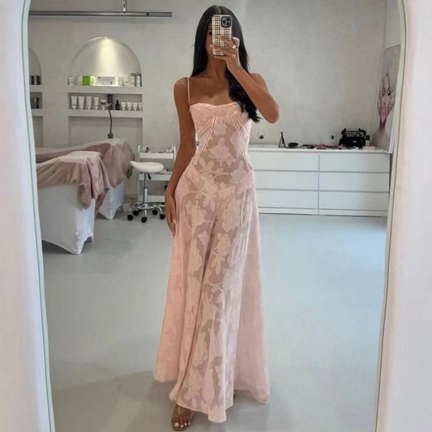 Sexy Flowers Lace Suspender Dress Summer Fashion