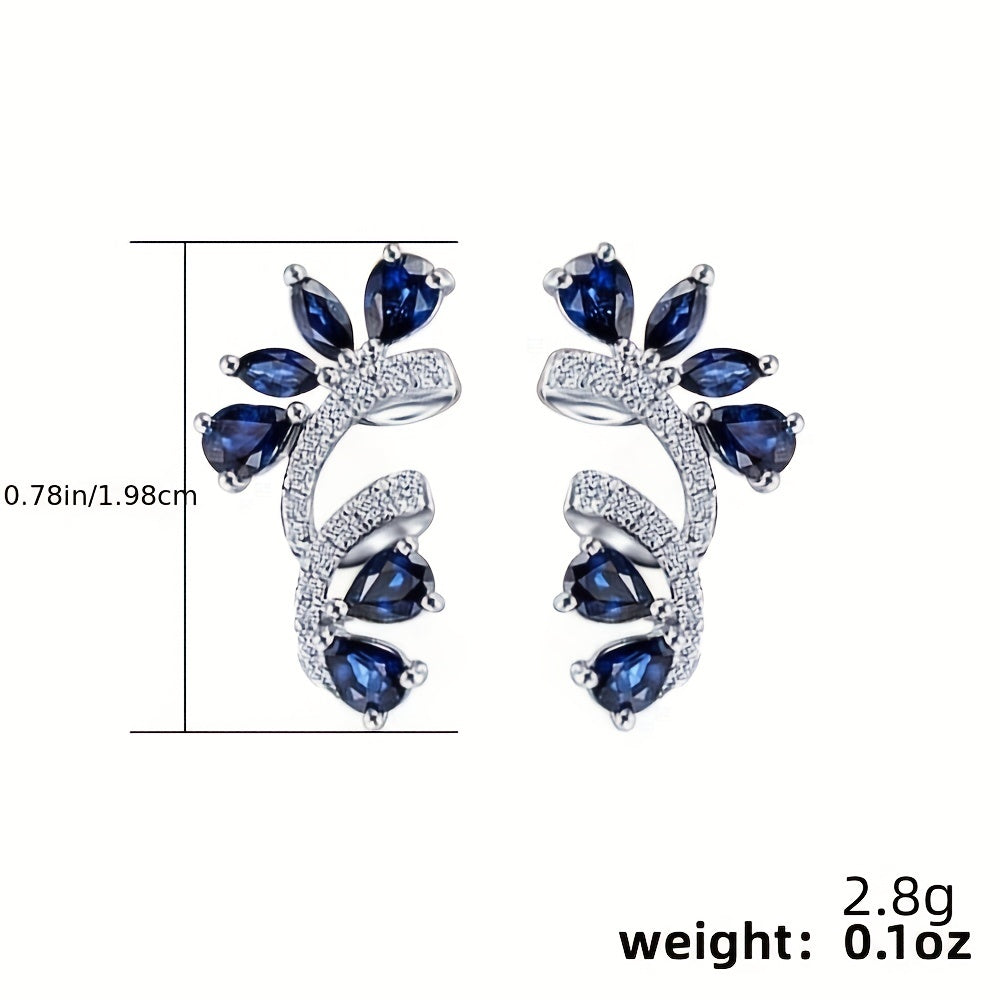 Dazzling Flower Design Stud Earrings