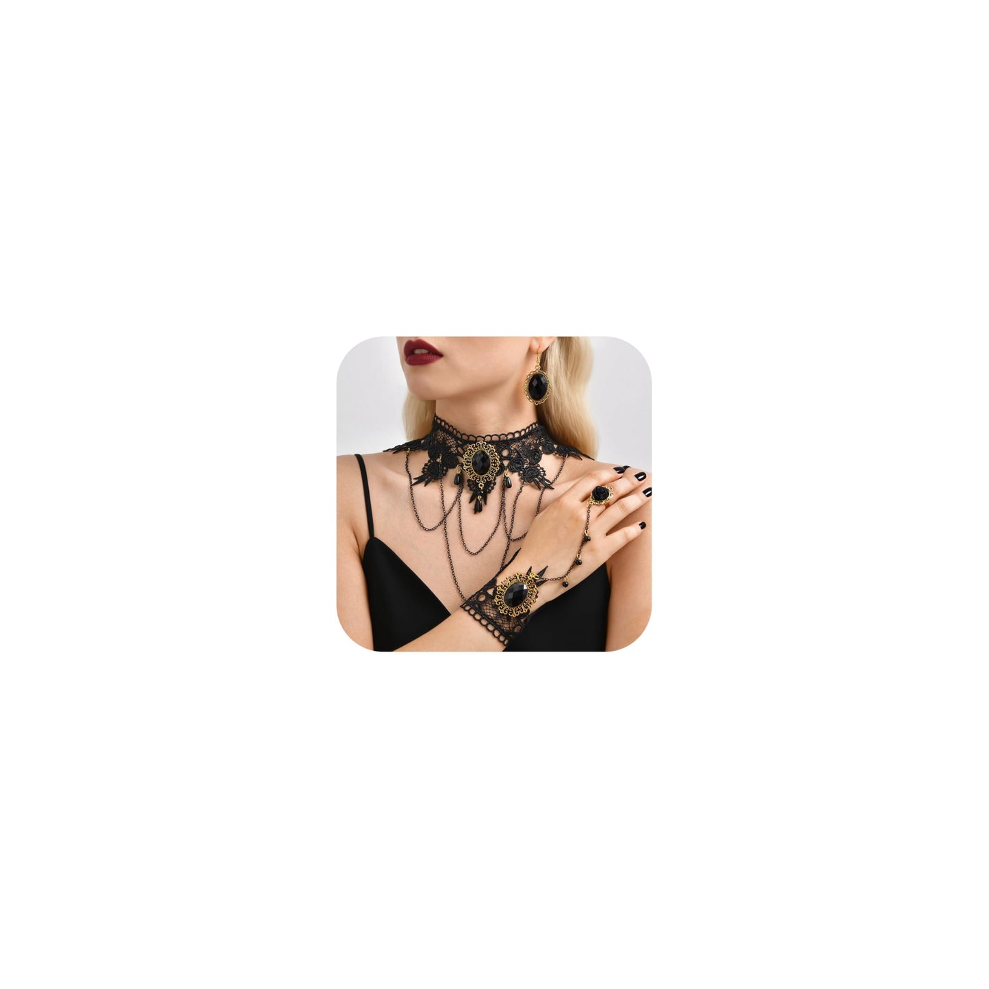 Halloween Goth Witch Jewelry Set