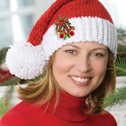 Vintage Christmas Bowknot Double Bells Brooch