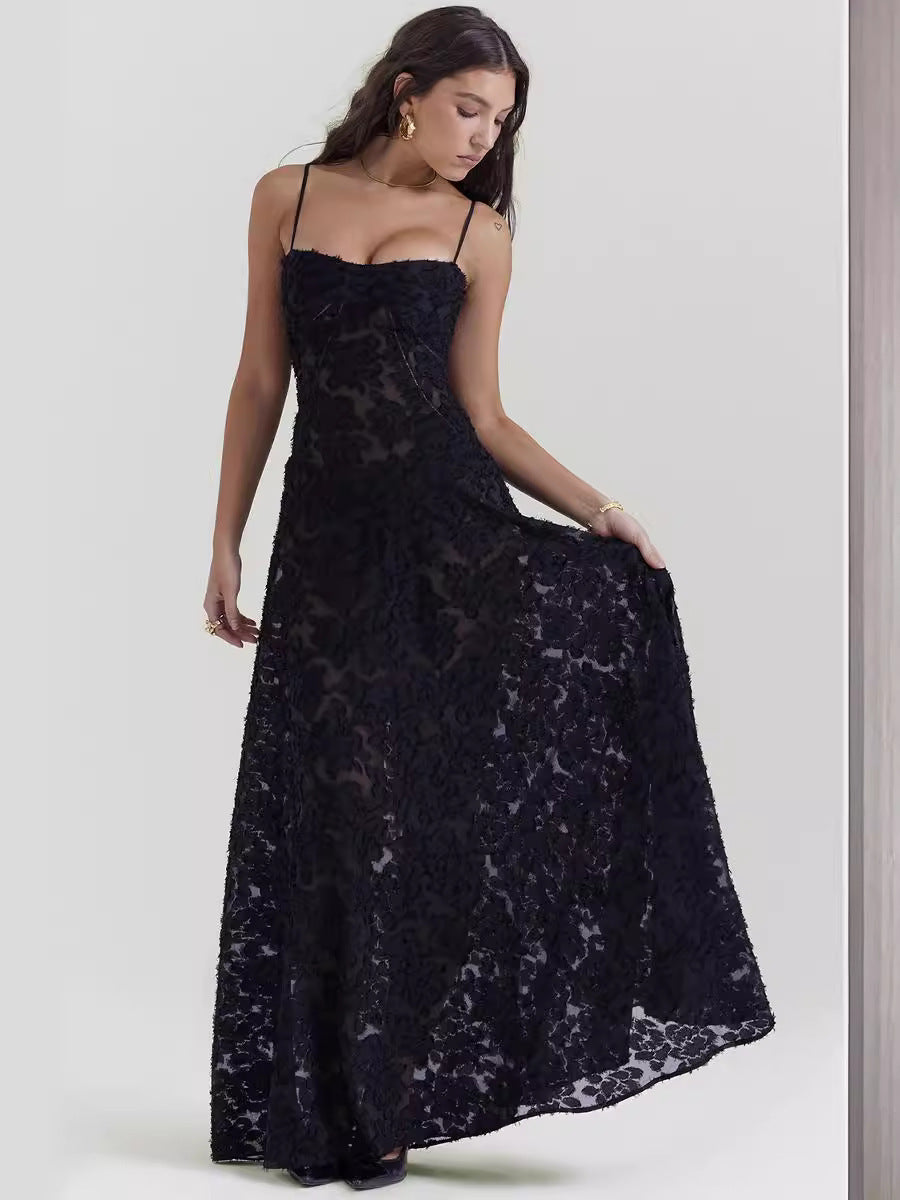 Sexy Flowers Lace Suspender Dress Summer Fashion