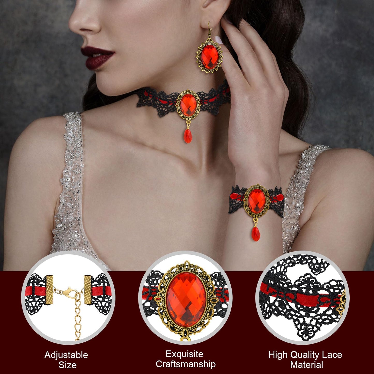 Halloween Goth Witch Jewelry Set