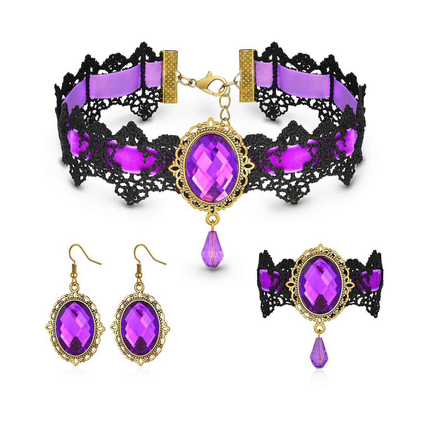 Halloween Goth Witch Jewelry Set