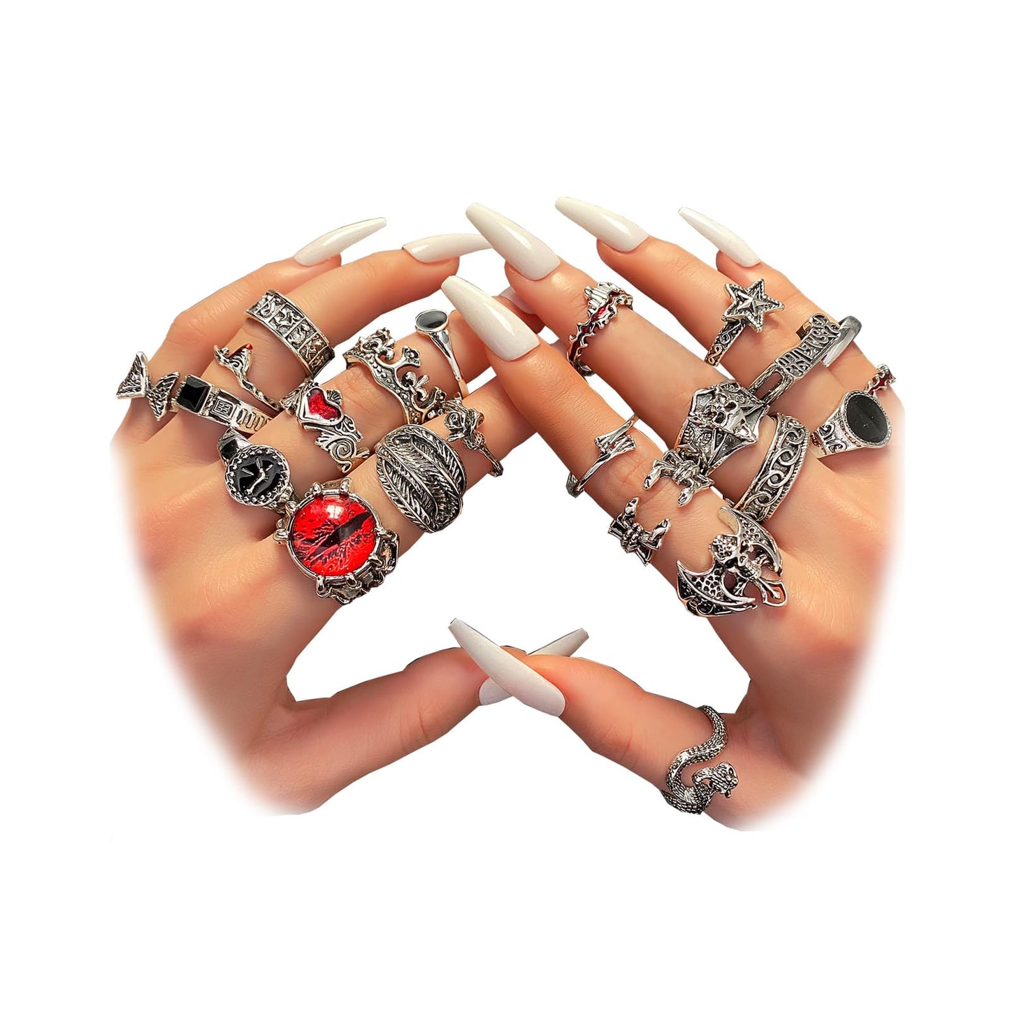 IFKM 25PCS Vintage Silver Knuckle Ring Set