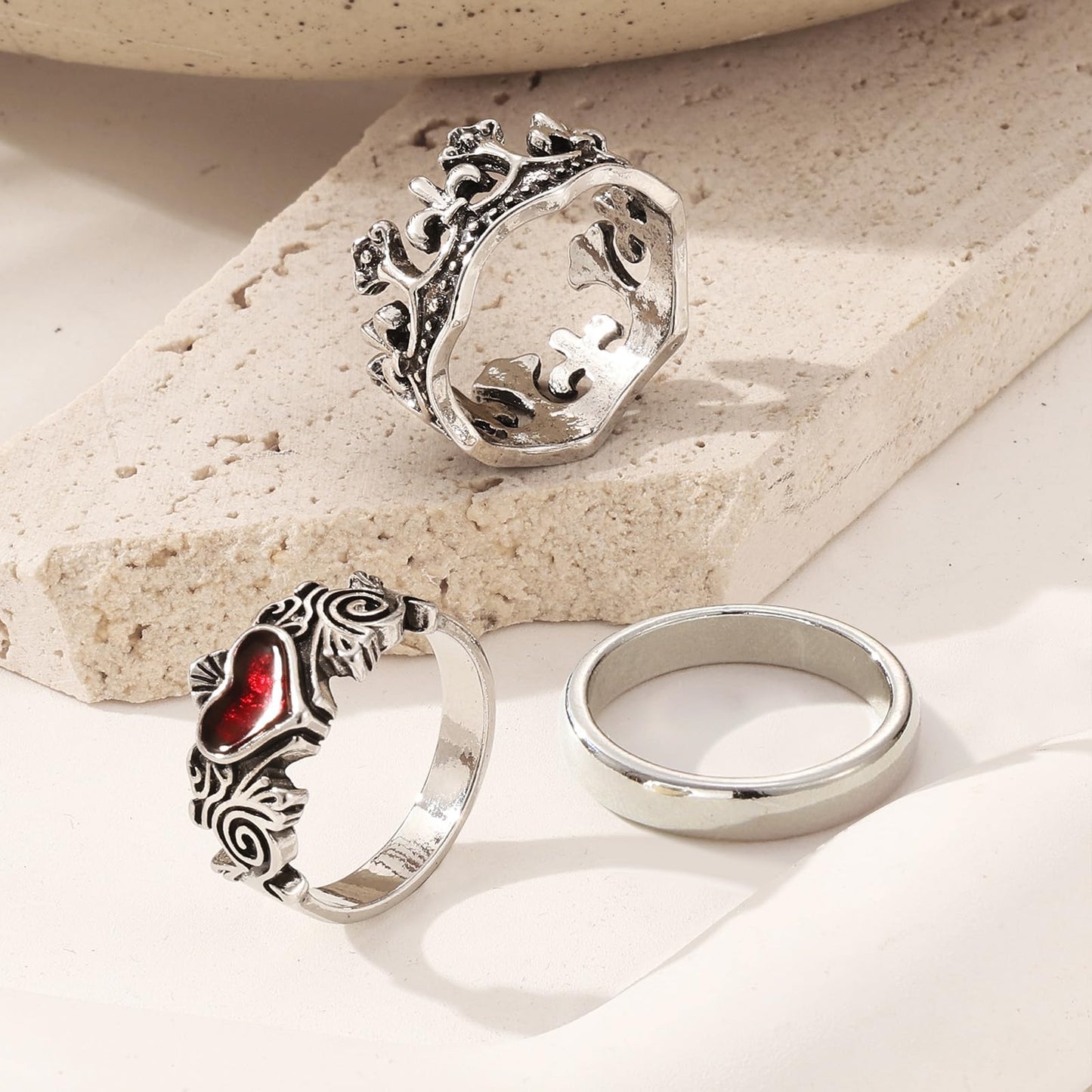 IFKM 25PCS Vintage Silver Knuckle Ring Set