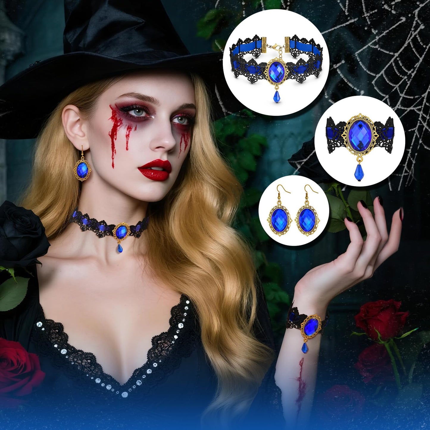 Halloween Goth Witch Jewelry Set