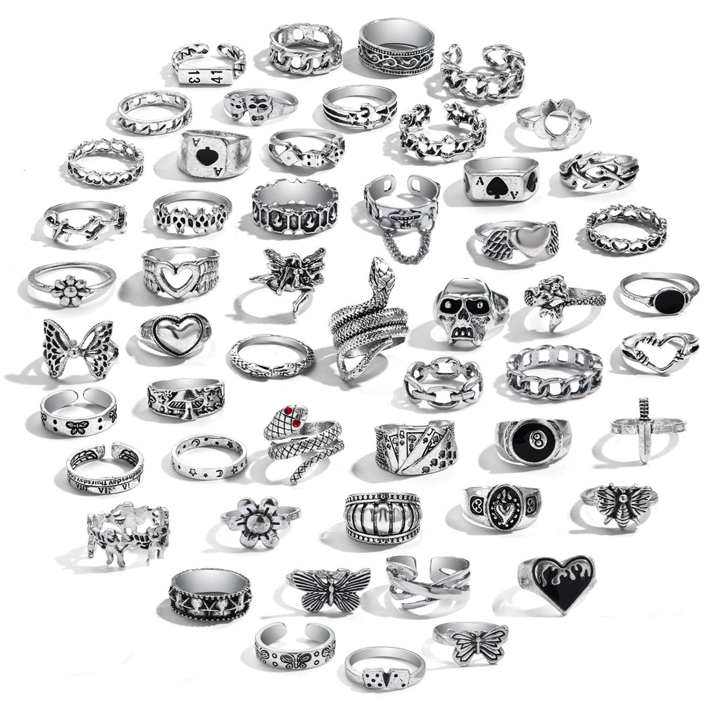 IFKM 25PCS Vintage Silver Knuckle Ring Set