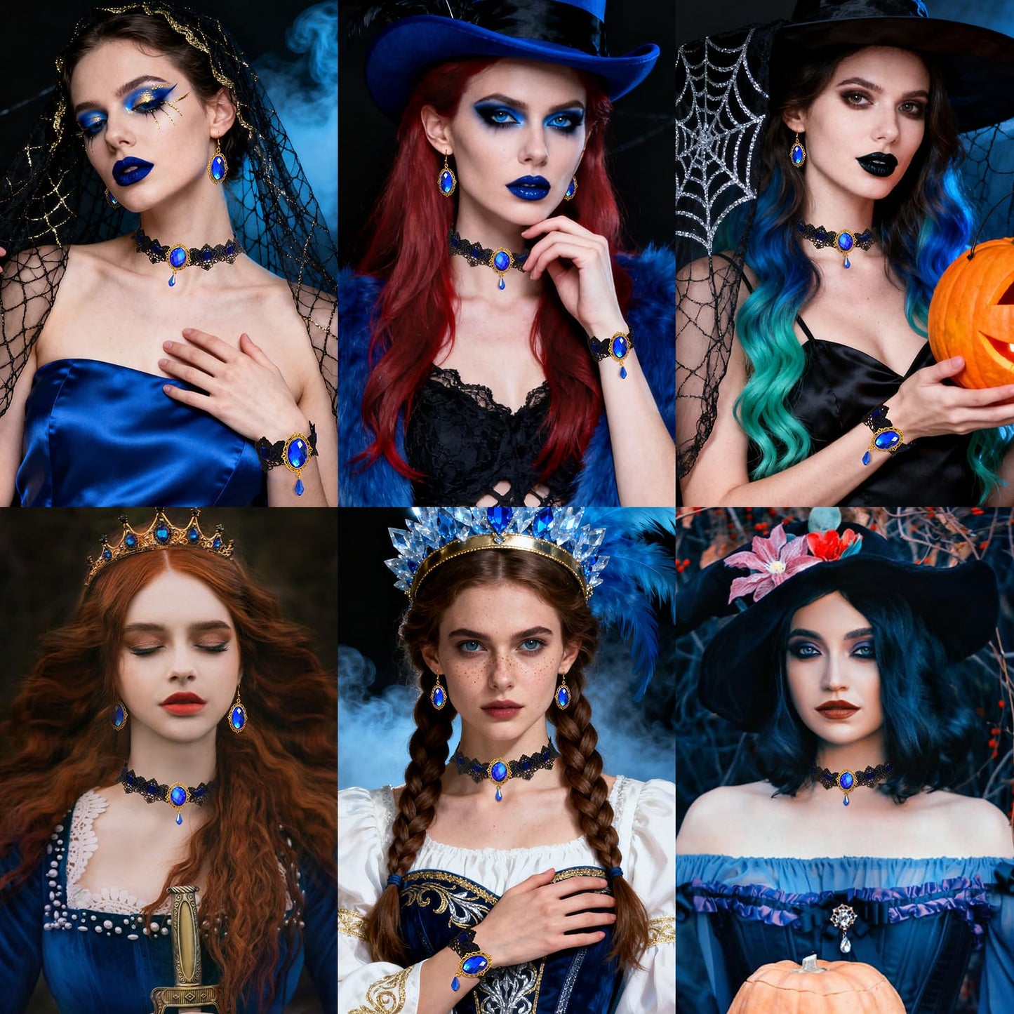 Halloween Goth Witch Jewelry Set