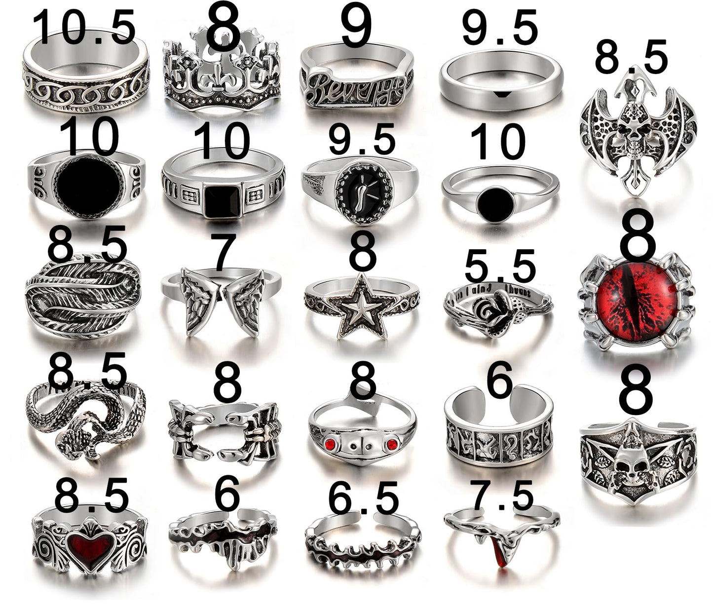 IFKM 25PCS Vintage Silver Knuckle Ring Set