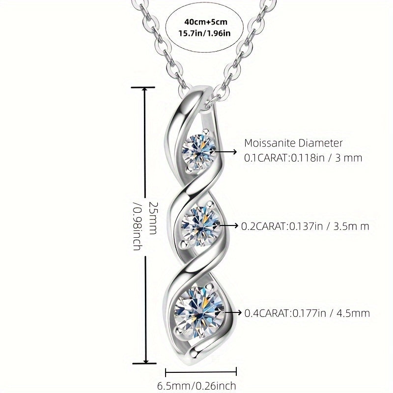 S925 Silver Moissanite Hexagram Pendant Necklace