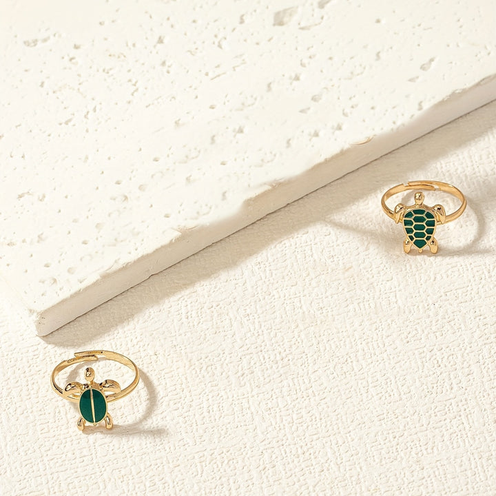 2pcs Turtle-Shaped Stacking Rings