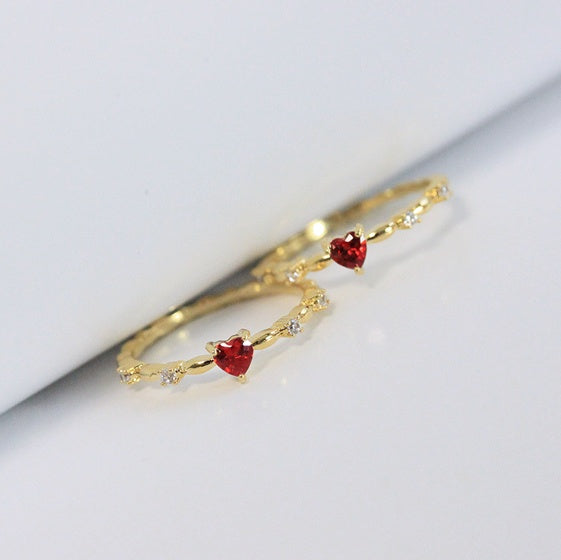 Red Lace Heart Ring