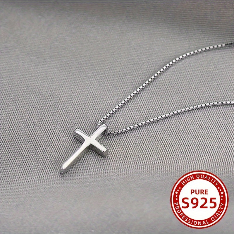 Sterling Silver Minimalist Cross Pendant Necklace