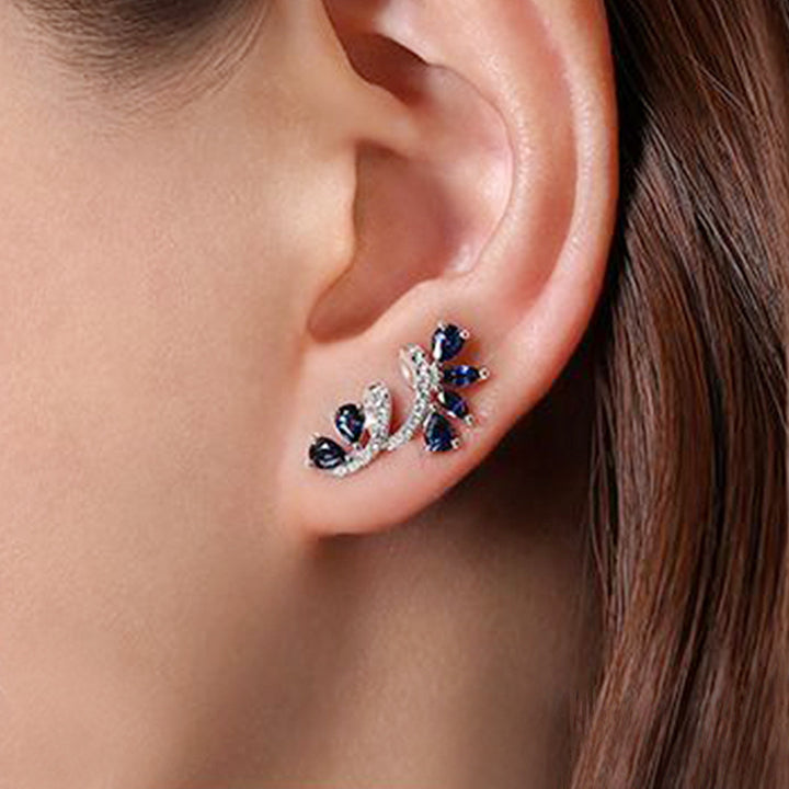 Dazzling Flower Design Stud Earrings