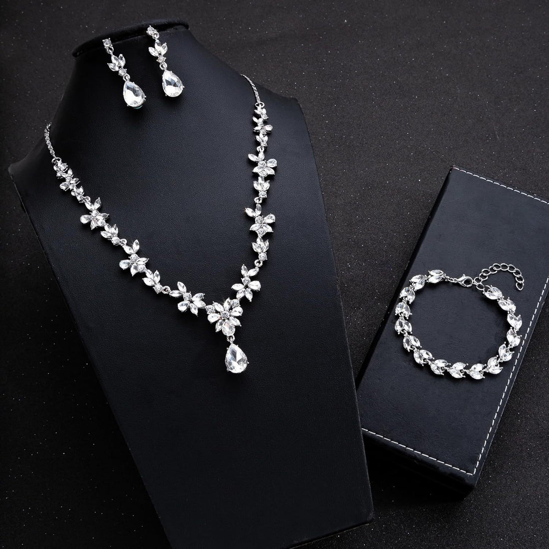 Austrian Crystal Choker Necklace Earrings Bracelets