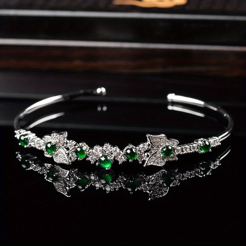 925 Silver & A-Grade Jade Bracelet