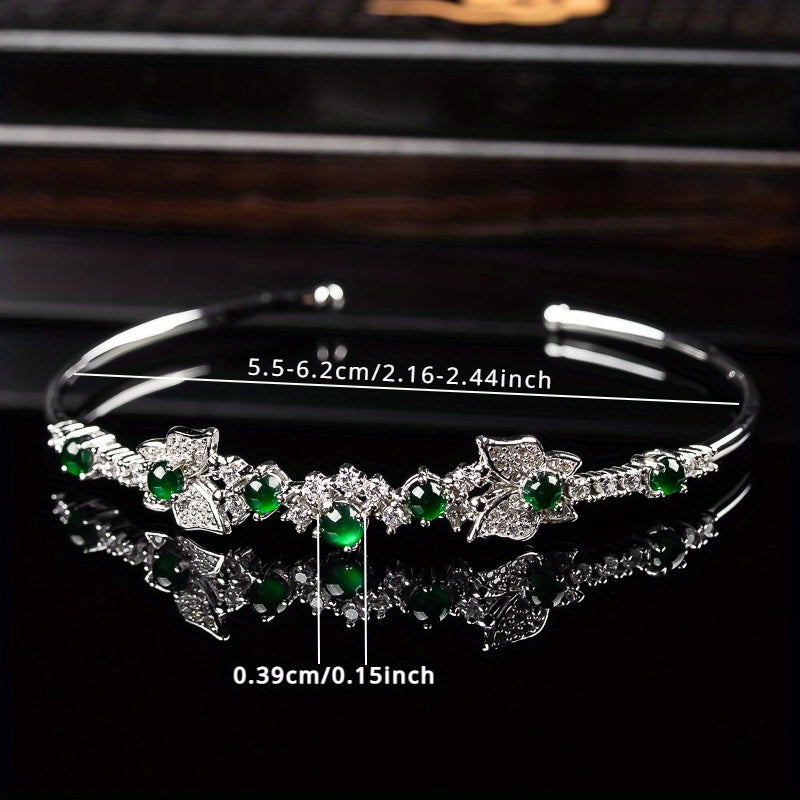 925 Silver & A-Grade Jade Bracelet