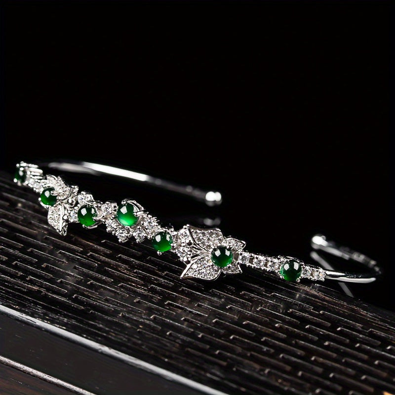 925 Silver & A-Grade Jade Bracelet