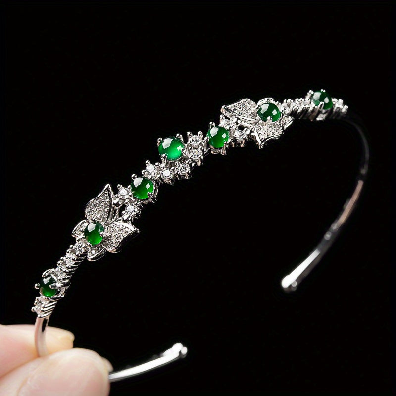 925 Silver & A-Grade Jade Bracelet