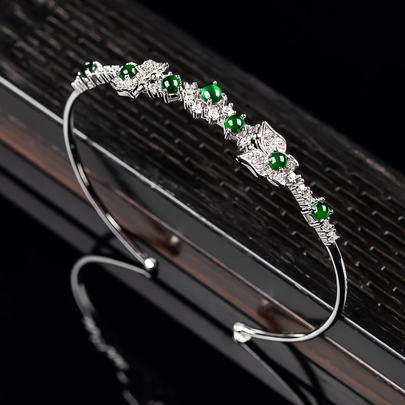 925 Silver & A-Grade Jade Bracelet