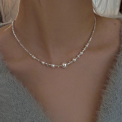 S925 Sterling Silver Imitation Pearl Necklace
