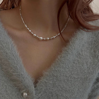 S925 Sterling Silver Imitation Pearl Necklace
