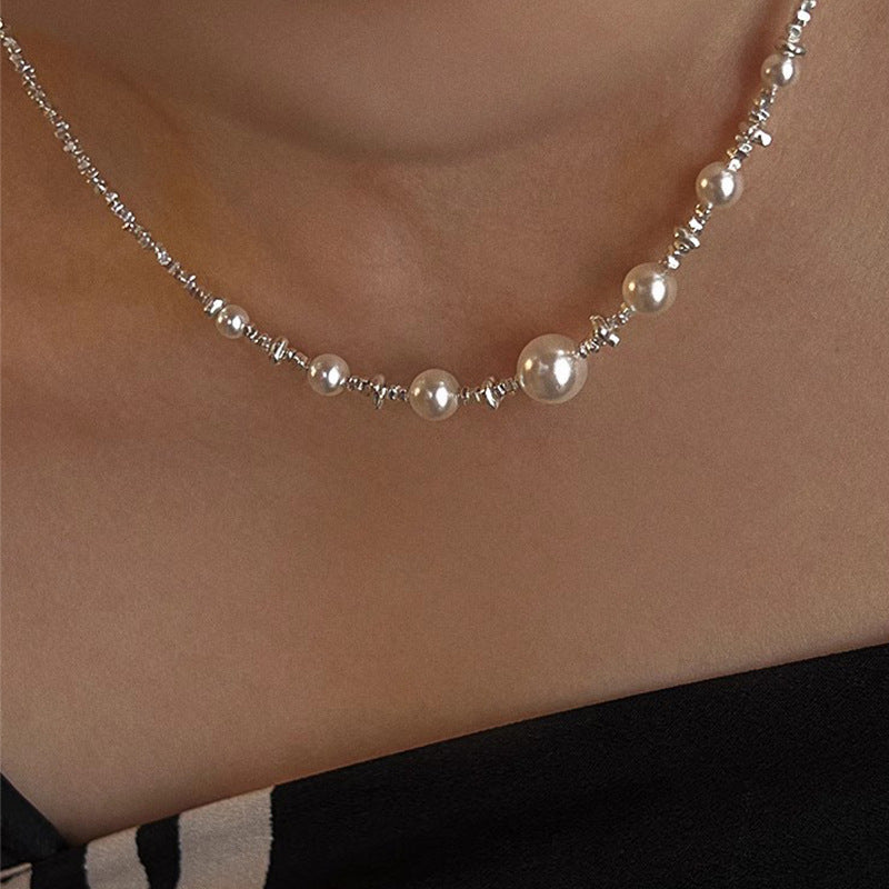 S925 Sterling Silver Imitation Pearl Necklace