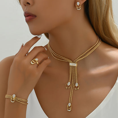 Boho Crystal 4-Piece Jewelry Set