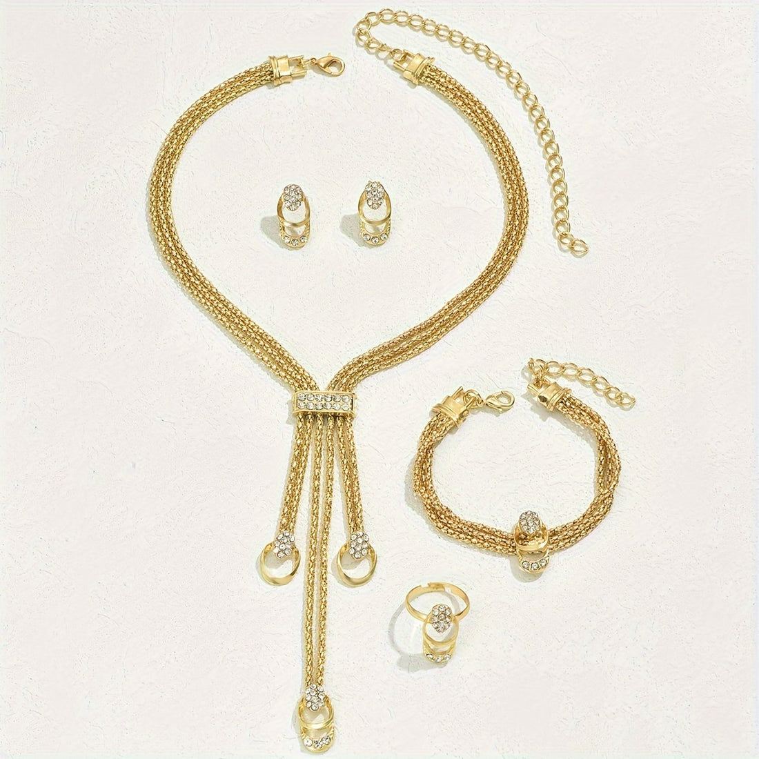 Boho Crystal 4-Piece Jewelry Set