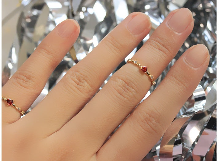 Red Lace Heart Ring