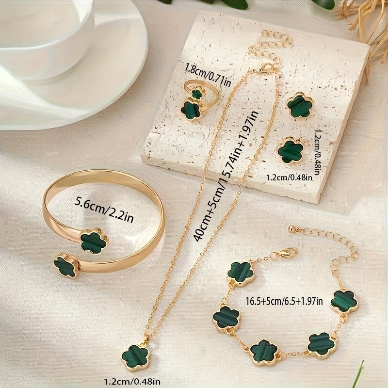 5-Piece Lucky Clover Jewelry Set