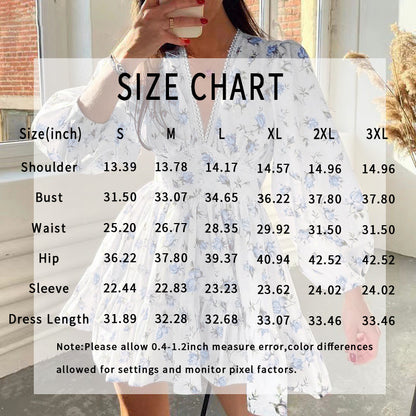 Womens Floral Puff Sleeve Mini Dress
