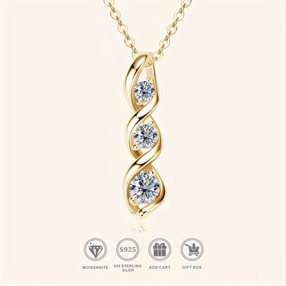S925 Silver Moissanite Hexagram Pendant Necklace