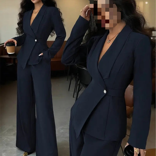 Womens Two Piece Pants Blazer Set
