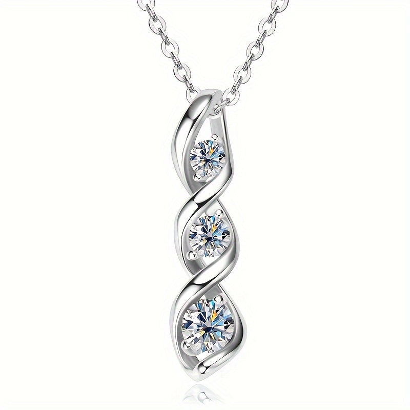 S925 Silver Moissanite Hexagram Pendant Necklace