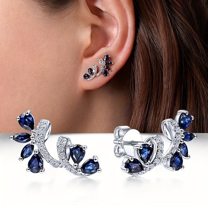 Dazzling Flower Design Stud Earrings