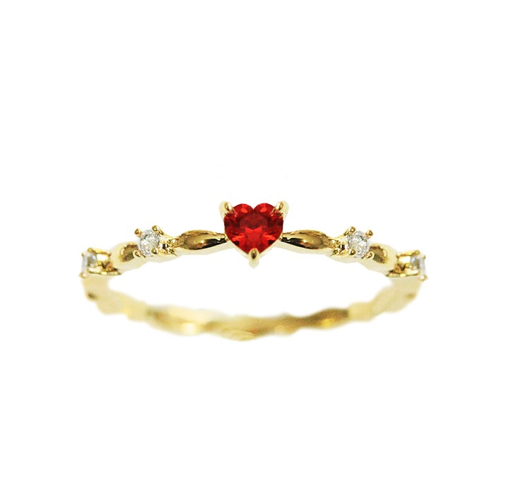 Red Lace Heart Ring