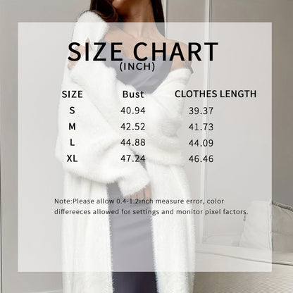 Womens Furry Long Cardigan Duster
