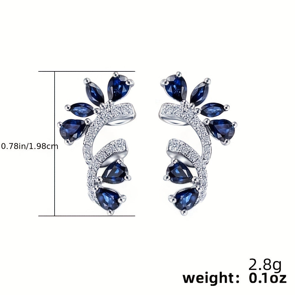 Dazzling Flower Design Stud Earrings