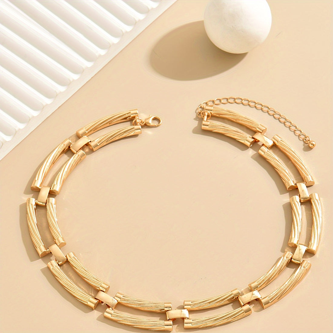 Geometric Chain Collar Necklace