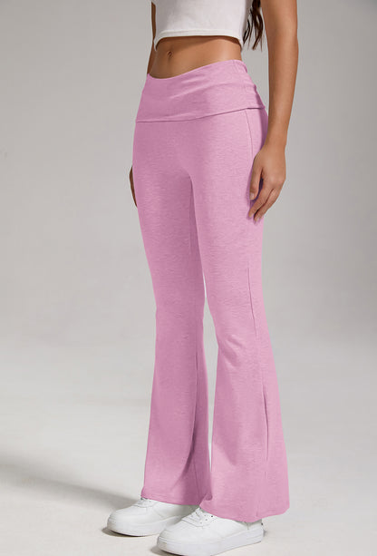 Womens Low Waist Flared Wide Leg Yoga Pants