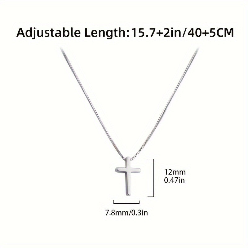 Sterling Silver Minimalist Cross Pendant Necklace