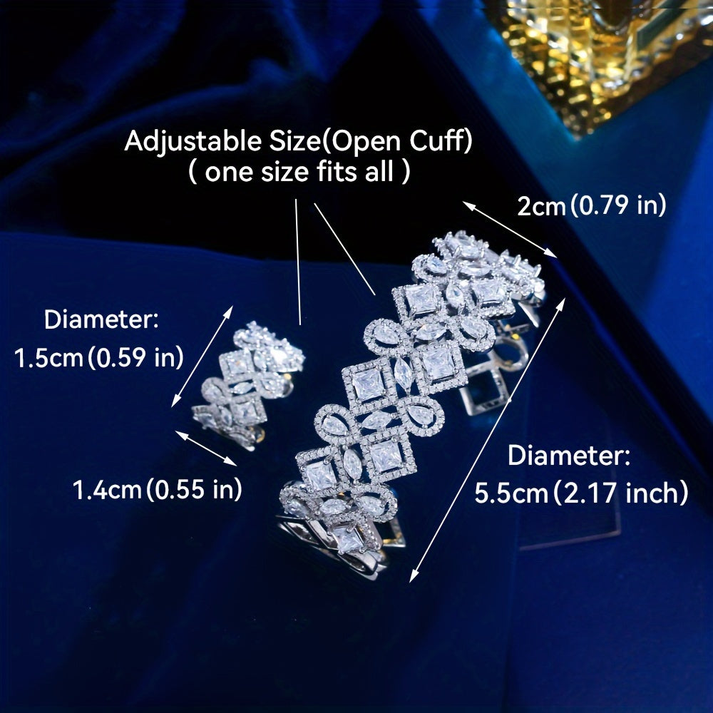 Vintage-Inspired Square Zirconia Bridal Set