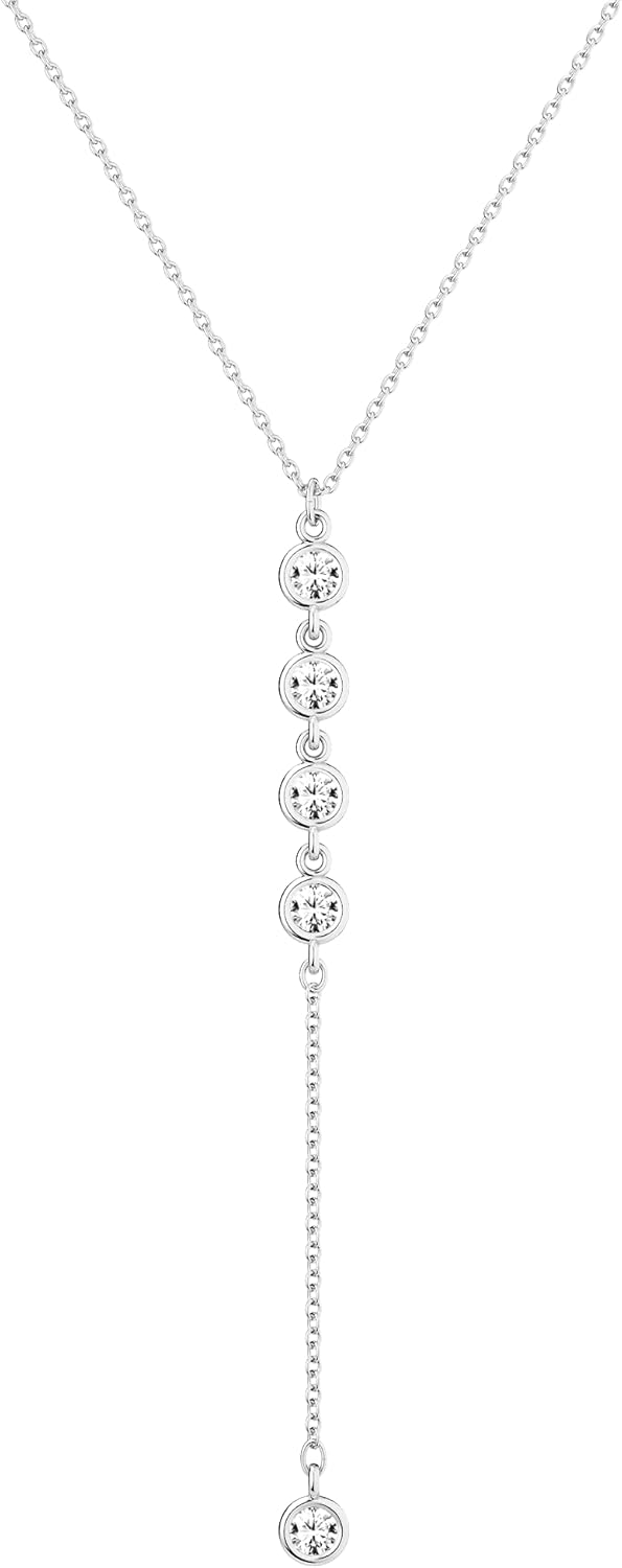 Dainty Long Necklace 14k Gold Plated/Silver Y-Shaped Pendant