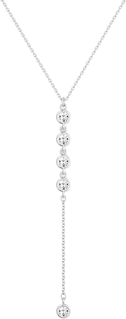 Dainty Long Necklace 14k Gold Plated/Silver Y-Shaped Pendant