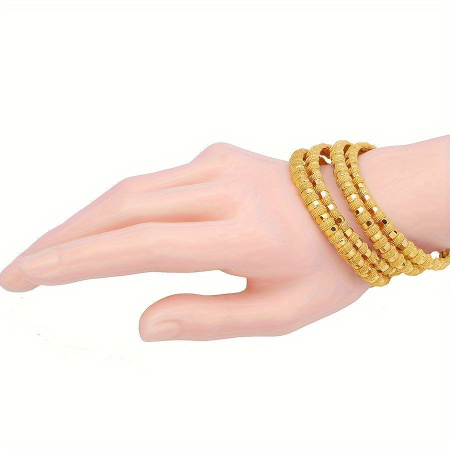 4pcs Golden-Plated Copper Adjustable Bangle