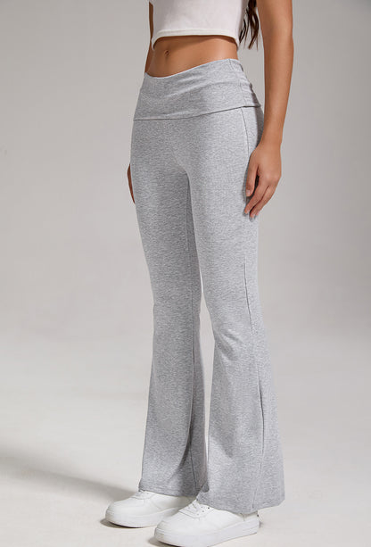 Womens Low Waist Flared Wide Leg Yoga Pants