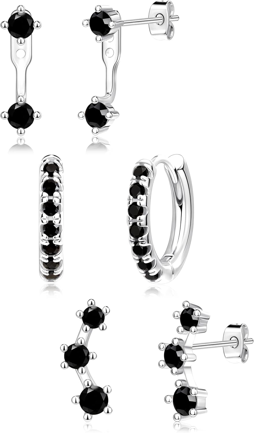 3 Pairs Gold Plated Hypoallergenic Trendy Earrings