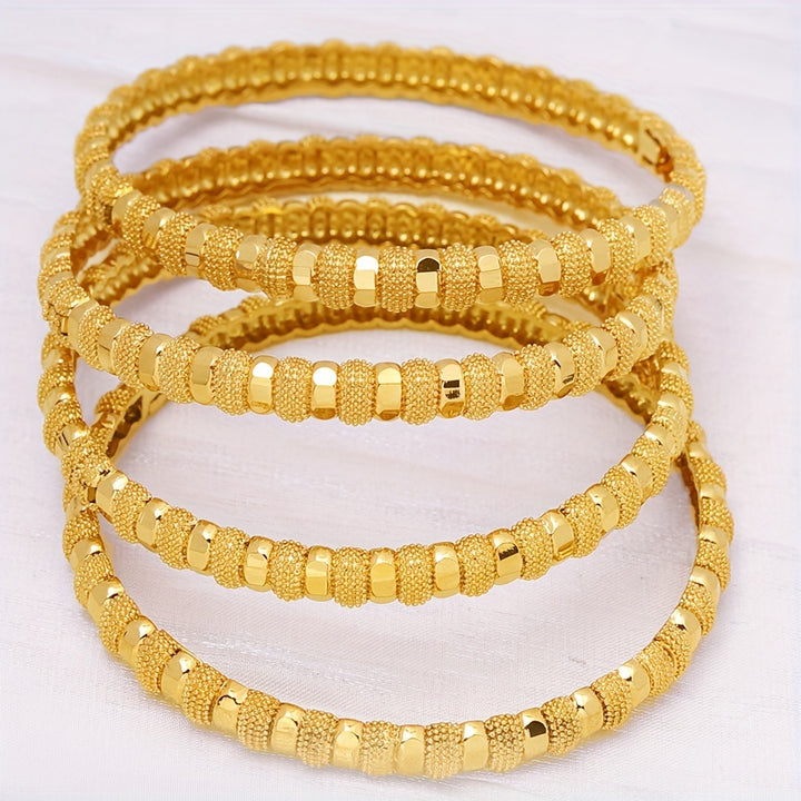 4pcs Golden-Plated Copper Adjustable Bangle